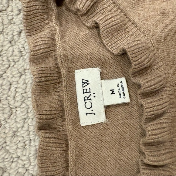 J. Crew Tan Ruffle Neck Sweater - Picture 3 of 5